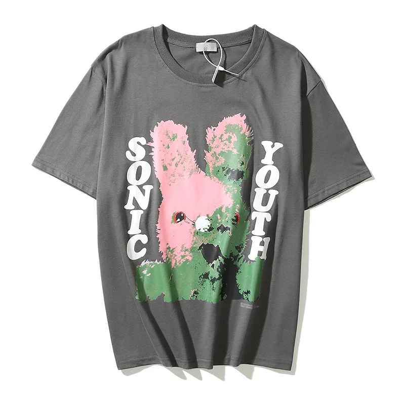 Kanye West винтажные потертые футболки с принтом граффити коротким рукавом парные