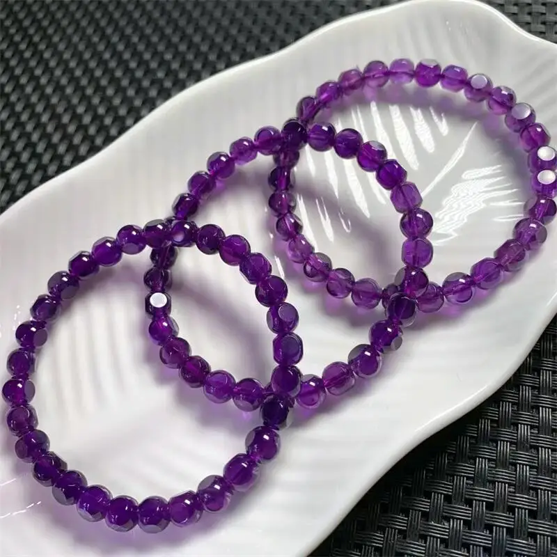 6 мм натуральный аметистовый куб браслет для женщин и мужчин оригинальная