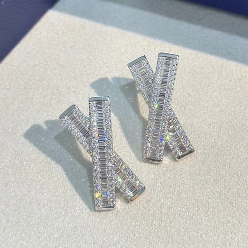 Серьги из стерлингового серебра 925 пробы с трапециевидными квадратными