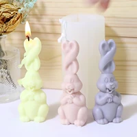 3d rabbit candle mold cute easter candle mold lovely bunny candle making molds food grade moulds for home decor baking soap