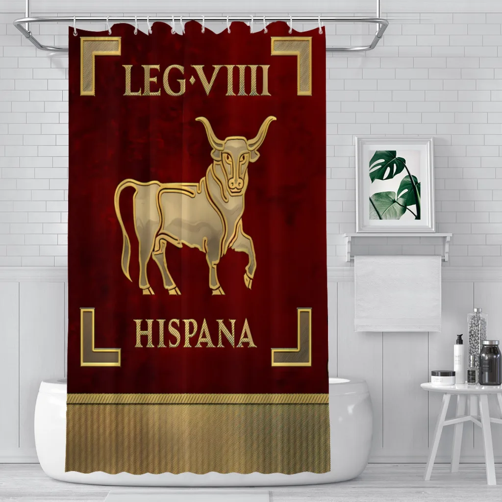 

Standard of the Spanish 9th Legion Vexillum of Legio IX Hispana Bathroom Shower Curtains Ancient Romans Partition Decor Bathroom