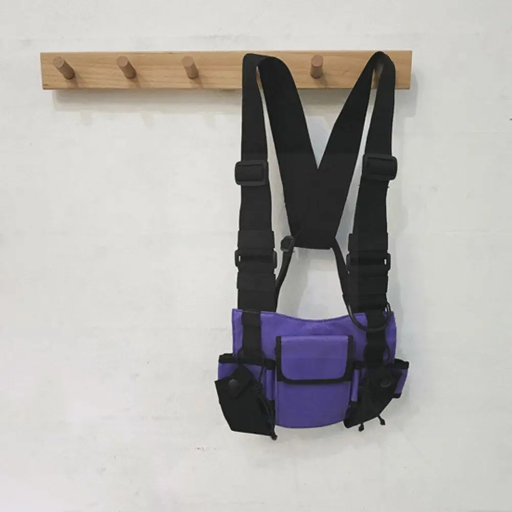 

Fashion Nylon Chest Rig Bag Black Vest Hip Hop Streetwear Pack Harness Rig Chest Tactical Bag Kanye Functional Waist I7g3