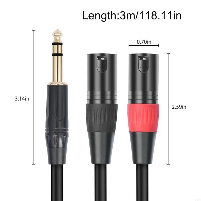 Разветвитель аудиокабеля 6 35 мм на два 3-контактных канона