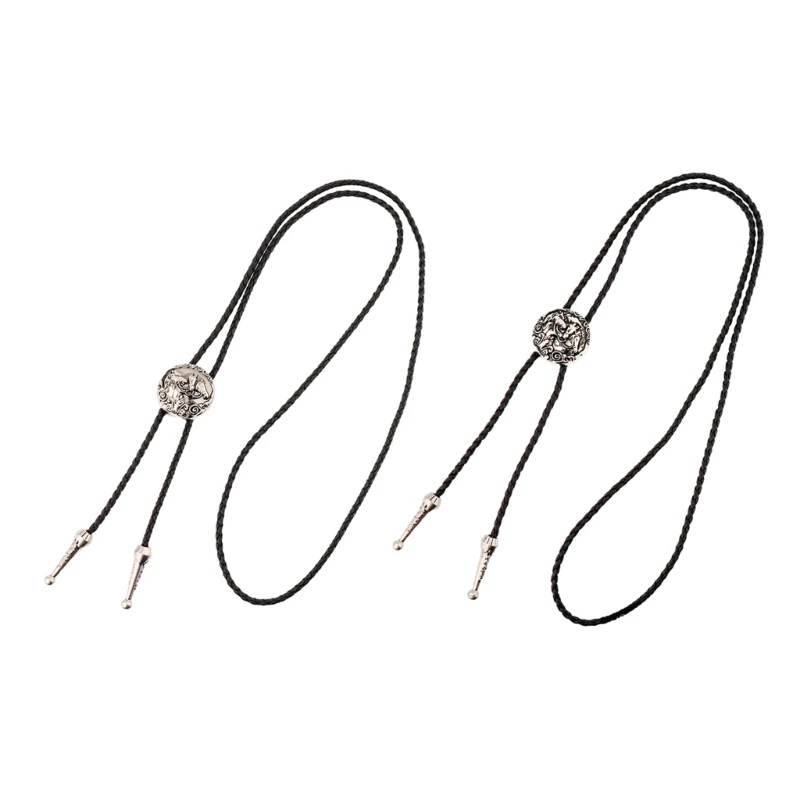 

Ковбойский галстук-боло в стиле вестерн с пряжкой в ​​виде лошадиной головы из сплава, винтажный галстук для мужчин