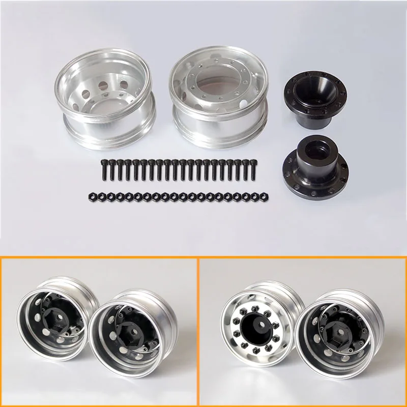 

1 Pair of Front Wide Metal Wheel Rim Upgrade for 1/14 Tamiya RC Truck Trailer Tipper Scania MAN Benz Actros Volvo Car Diy Parts