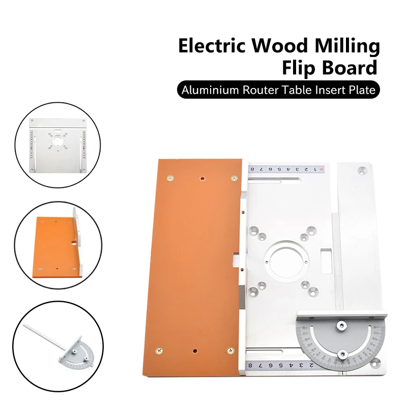 

Алюминиевая фрезерная плита для фрезерного стола, электрическая фрезерная откидная доска с угловым калибром, направляющая Настольная пила...