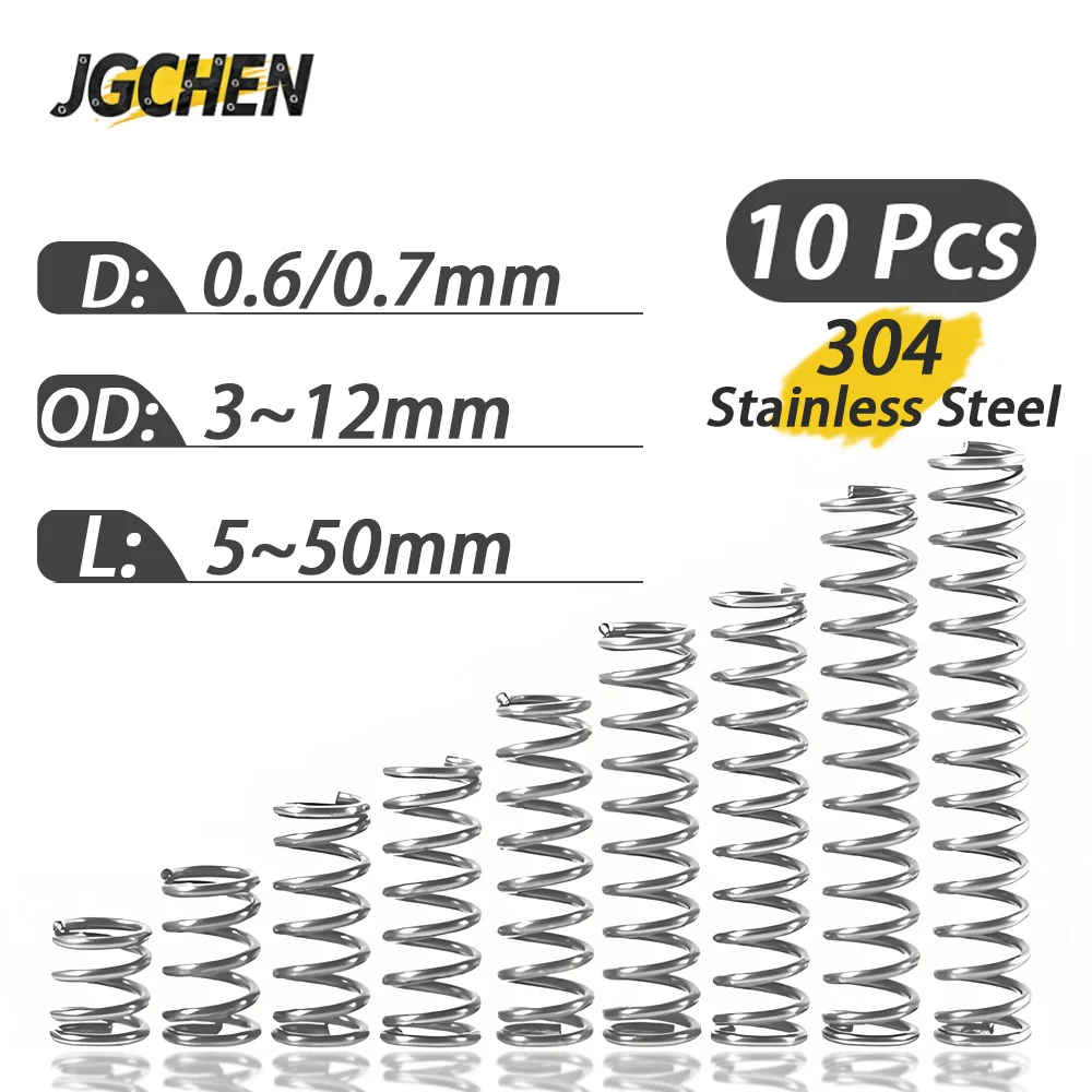 

Пружины сжатия из нержавеющей стали 304, 10 шт.