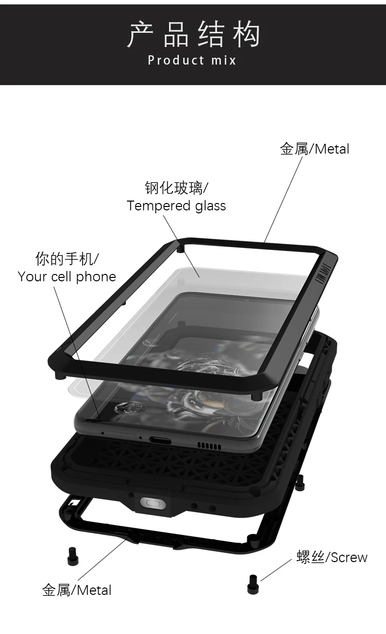 

Love Mei Powerful Case For Samsung Galaxy S21 Fe Metal Armor Shock Dirt Proof Water Phone Case For Samsung S21 FE 2021 Glass