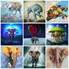 Алмазная 5D мозаика HUACAN со слоном, живопись, животное, полная вышивка крестиком комплекты, украшение для дома