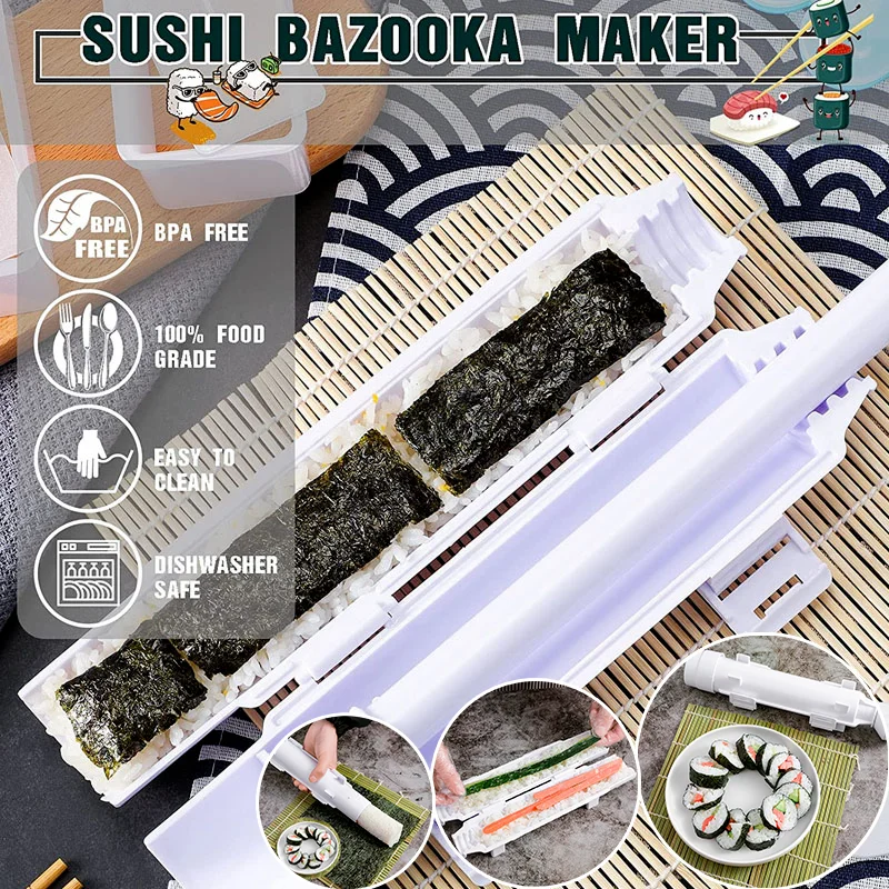 Quick Sushi Maker Roller Rice Mold Vegetable Meat Rolling Gadgets DIY Sushi Device Making Machine Kitchen Ware Accessories
