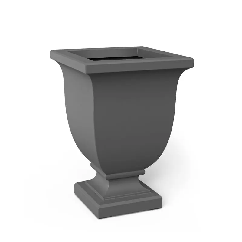 

26" x 18" x 18" Tall Self-Watering Polyethylene Planter - Graphite Grey