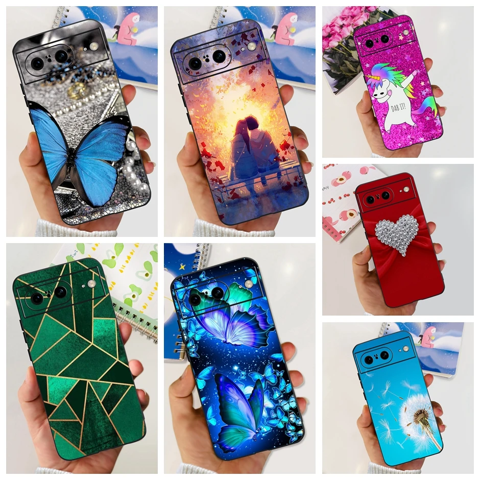 

For Cover Google Pixel 8 Pro Case For Pixel 8 Capas Shockproof Back Liquid Silicone TPU Soft Cover Google Pixel 7 8 Pro Fundas