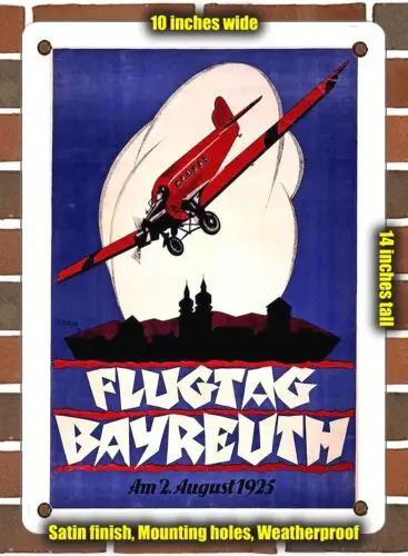 Металлический знак-1925 Bayreuth Air Show - 10x14 дюймов