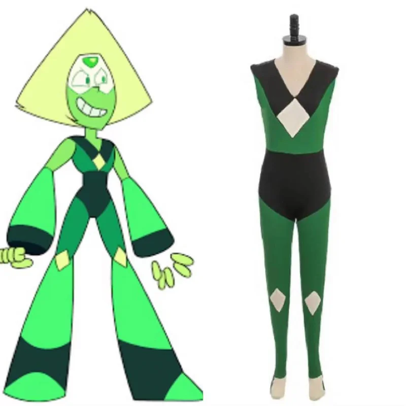 

Steven Univers Peridot Cosplay Costume Adult Girls Blue Blcak Jumpsuit Costume