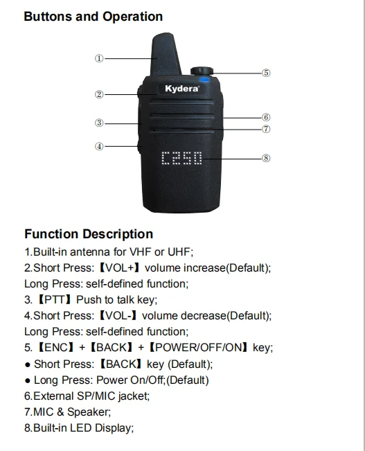 FRS Радио KD-330 с зарядным устройством типа C PMR Бесплатная лицензия рация Ручная