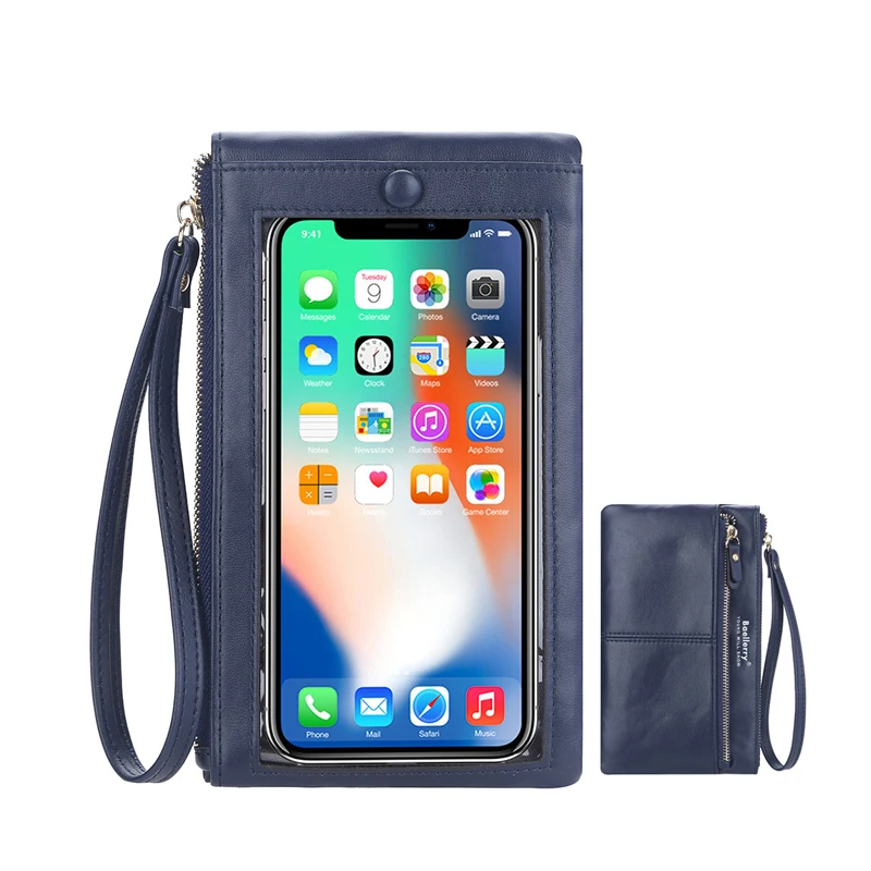 

Женский кошелек с отделением для телефона с сенсорным экраном, Женская Обложка для паспорта, держатель для кредитных карт, кошелек для моне...