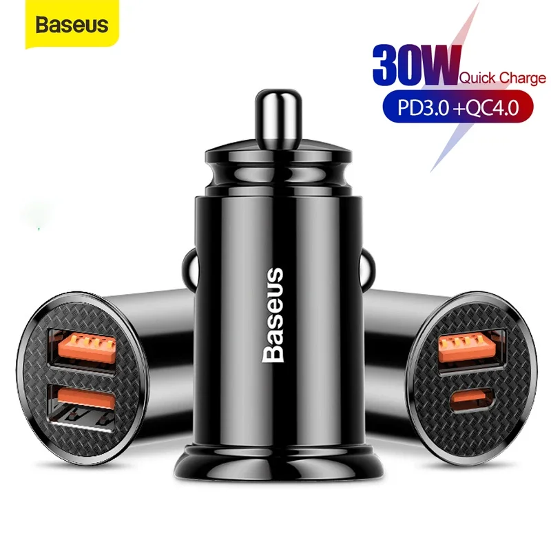 Устройство зарядное Baseus автомобильное с двумя USB-портами и поддержкой быстрой