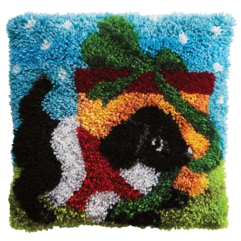 

Набор для вышивки ковровых изделий с крючком-защелкой и принтом