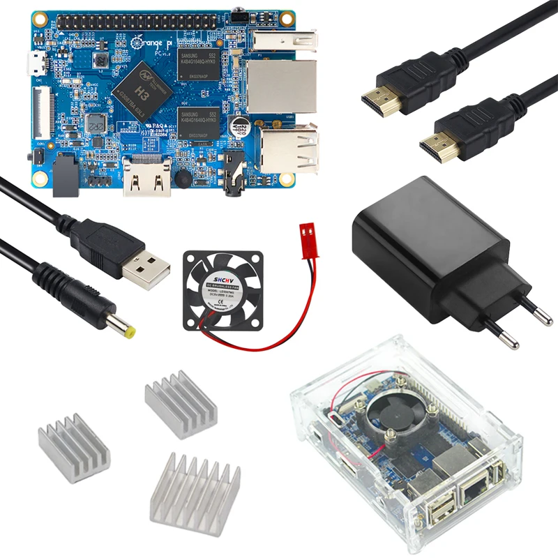 

ПК Orange Pi, 1 ГБ ОЗУ, один компьютер с чехлом, теплоотвод, переключатель питания для Android, Ubuntu, Debian, изображение Orange, Pi, ПК