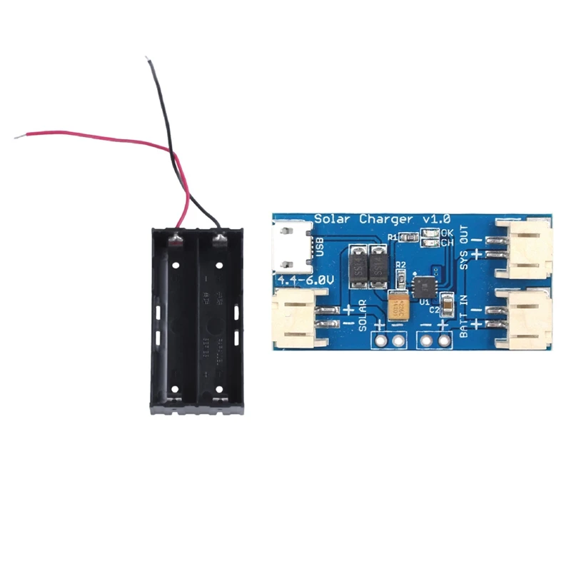 

Plastic 2 X 3.7 V 18650 Battery Holder With Mini Solar Lipo Charger Board CN3065 Lithium Battery Charger Board Module