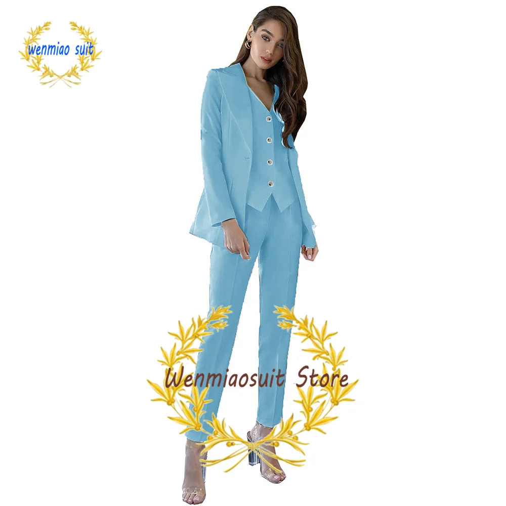 Women's Suit Formal Business Blazer Pants Vest Vest Wedding Tuxedo 3 Piece Slim Lady Office Jacket Set