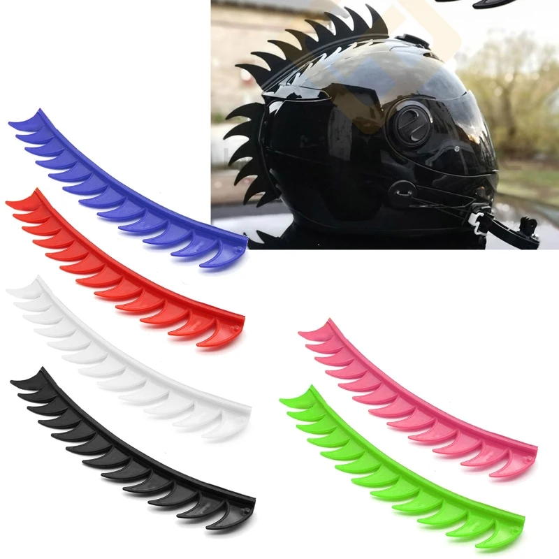 

ATV Motocross Helmet Special Rubber Sticker Mohawks Bikers Helmet Warhawk Spikes Strip Punk Style Helmet Sticker 6 Color T3EF