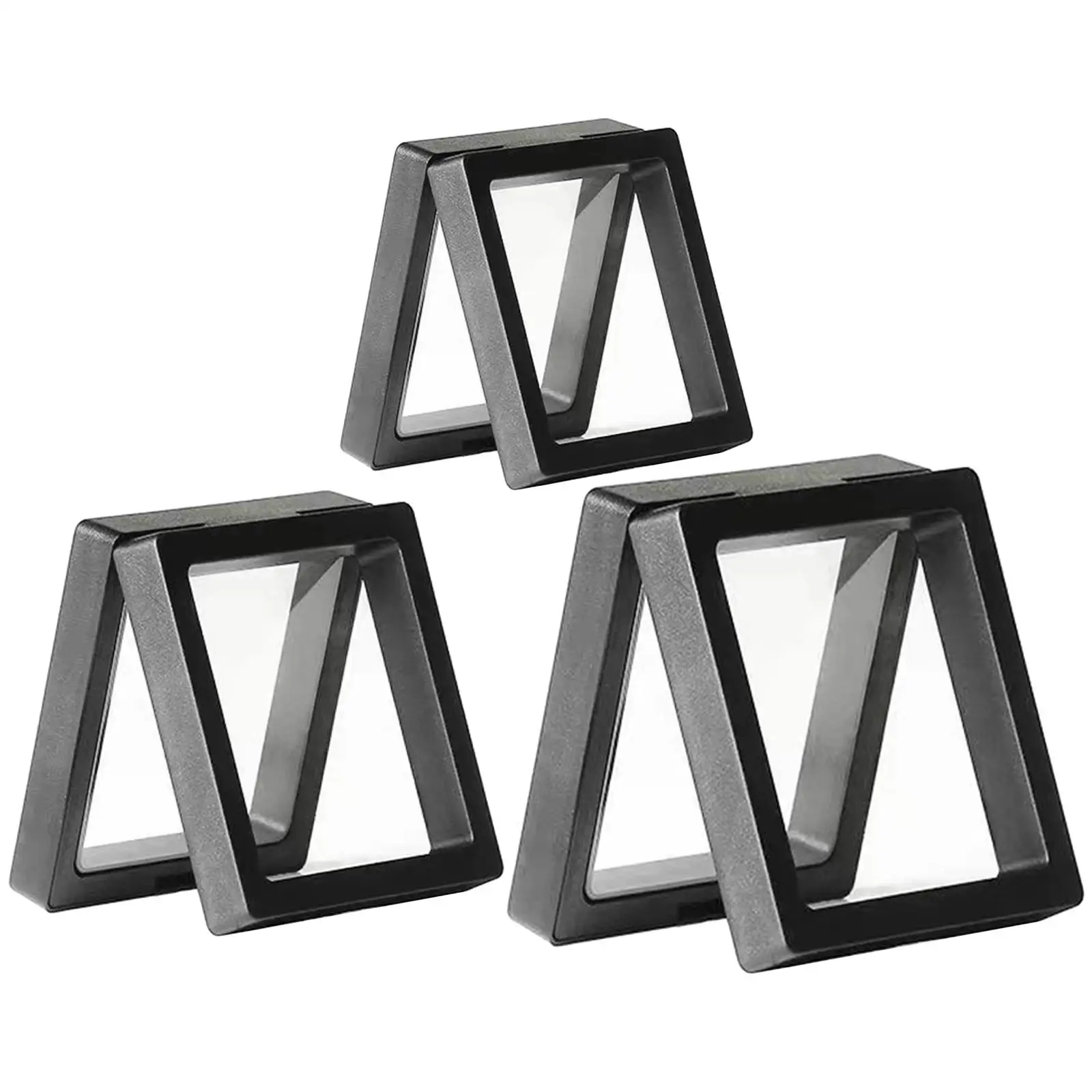 

3D Floating Frame Jewelry Storage Box PE Film Dustproof for Ring Women Girls