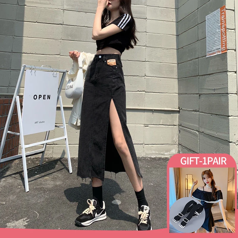 Джинсовые юбки для женщин Новинка лета 2022 модная одежда в Корейском стиле тонкая