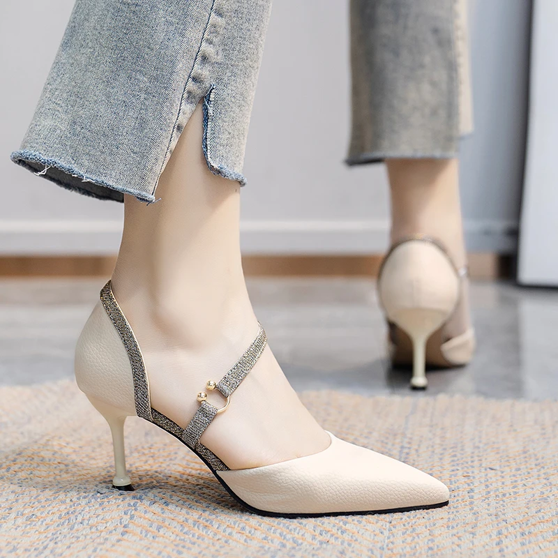 Женские туфли-лодочки на тонком каблуке большие размеры