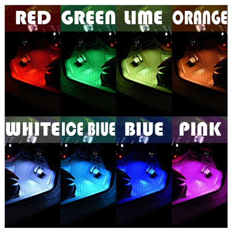 

Светодиодная балка для салона автомобиля, подсветильник ка для салона автомобиля, подсветка для ног с сигаресветильник, декоративная атмосферная лампа, автомобильные аксессуары, 12 В