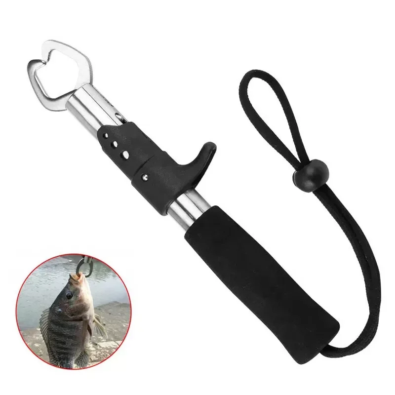 

Portable Fishing Gripper Stainless Steel Fish Lip Grip Handle Grab Carp Fishing Lip Grip Alicate De Pesca Fishing Tackle Tools