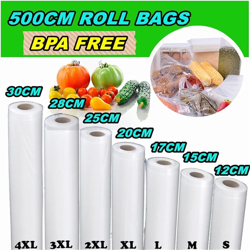 

Kitchen Vacuum Packed Bags Sealer Food Saver Bag Reusable Rolls Kitchen Organizer Fresh-keeping Food Saver Storage Bag