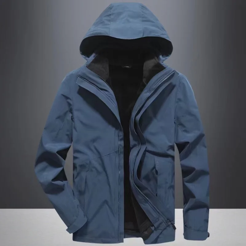 

Мужская зимняя куртка с флисовой подкладкой, со съемной подкладкой