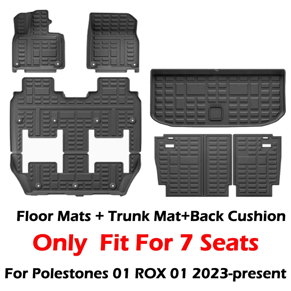 

Автомобильные коврики, совместимые с Polestones 01 ROX 01 2023-present, TPE, водонепроницаемые, устойчивые к царапинам защитные вкладыши (7 мест)