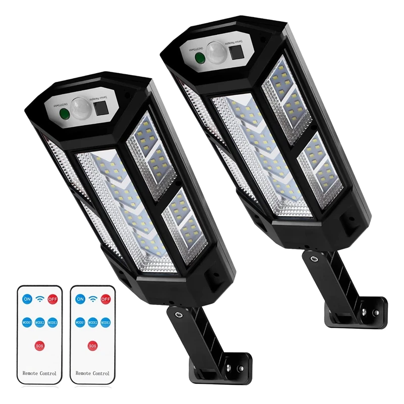 

LED Solar Street Lights, 2 Pack Motion Sensor Security Wall Light, 84 LED Outdoor Solar Lighting With 3 Modes For Garden