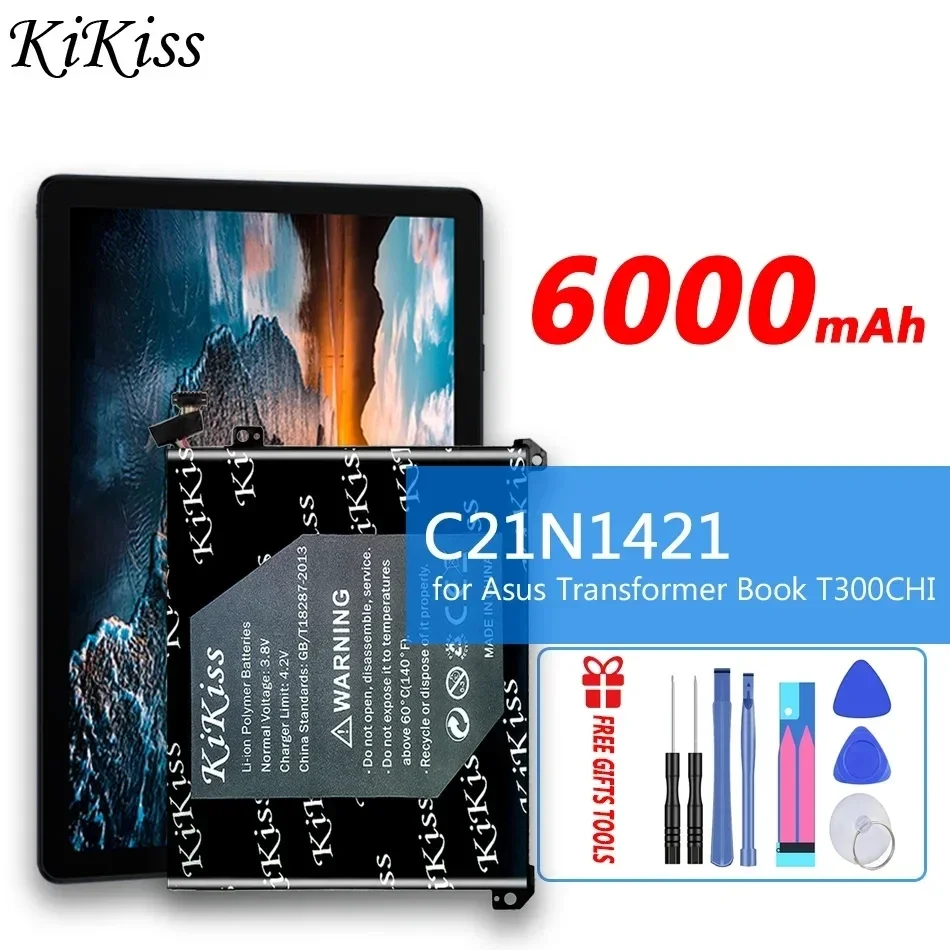 Мощный аккумулятор KiKiss 6000 мАч C21N1421 C21N1418 для Asus Transformer Book T300CHI T302CA T302CHI аккумуляторы
