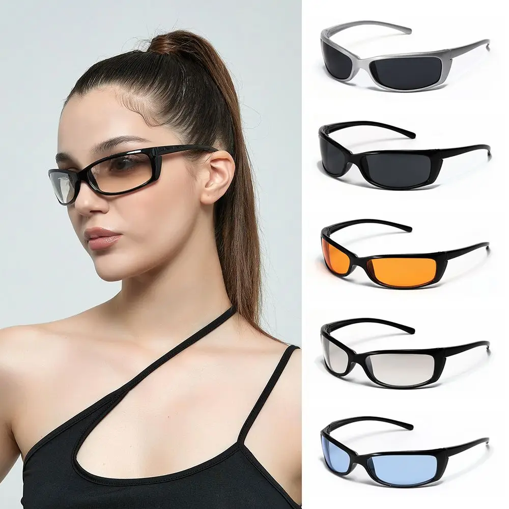 

Trendy Eyeglasses Futuristic Silver Sun Glasses Wrap Around Sunglasses Y2K Sunglasses Sport Shades