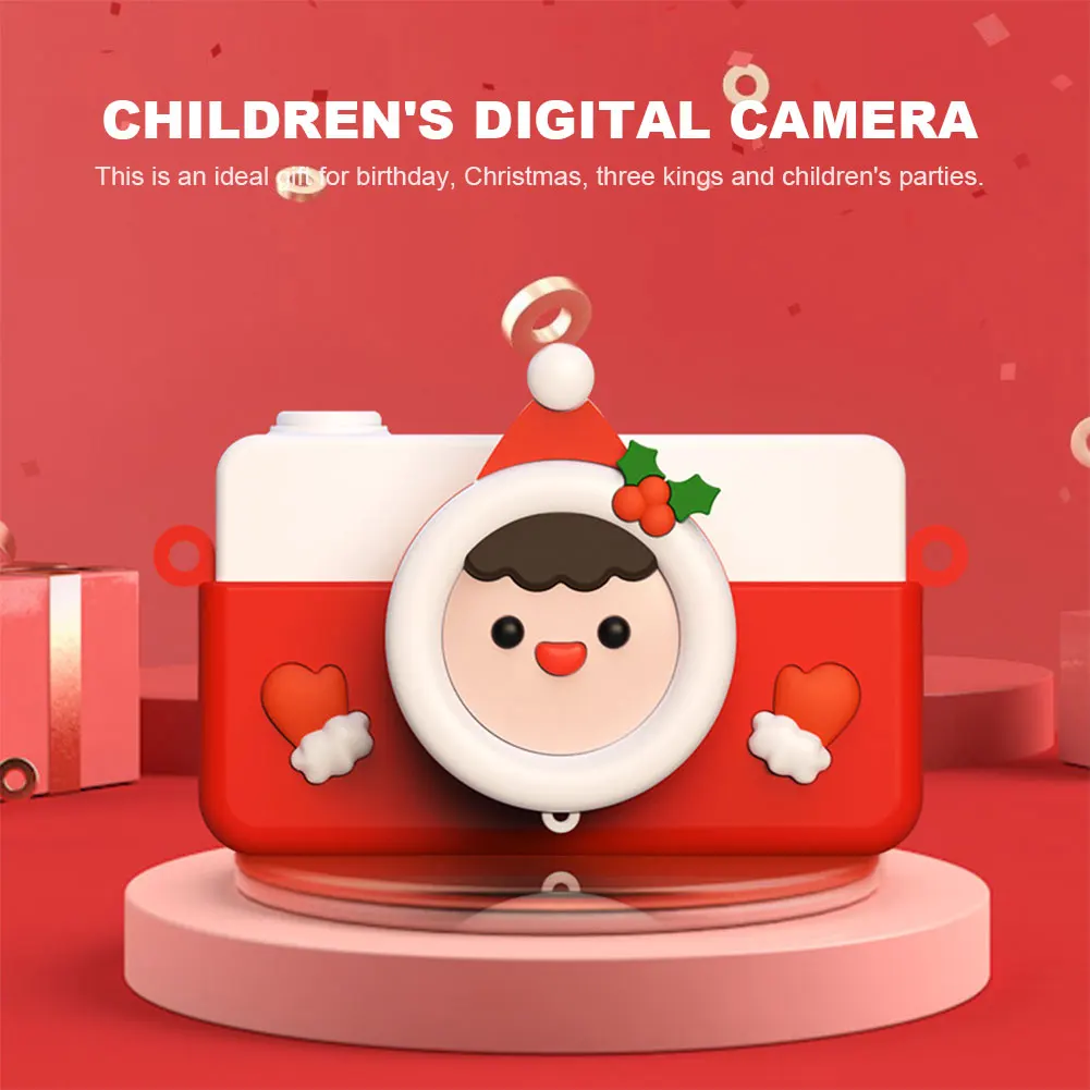 

Christmas Snowman Camcorder Toy with Lanyard Micro Camera Toy Silicone Cover Mini Digital Camcorder Toy for Children Party Gifts