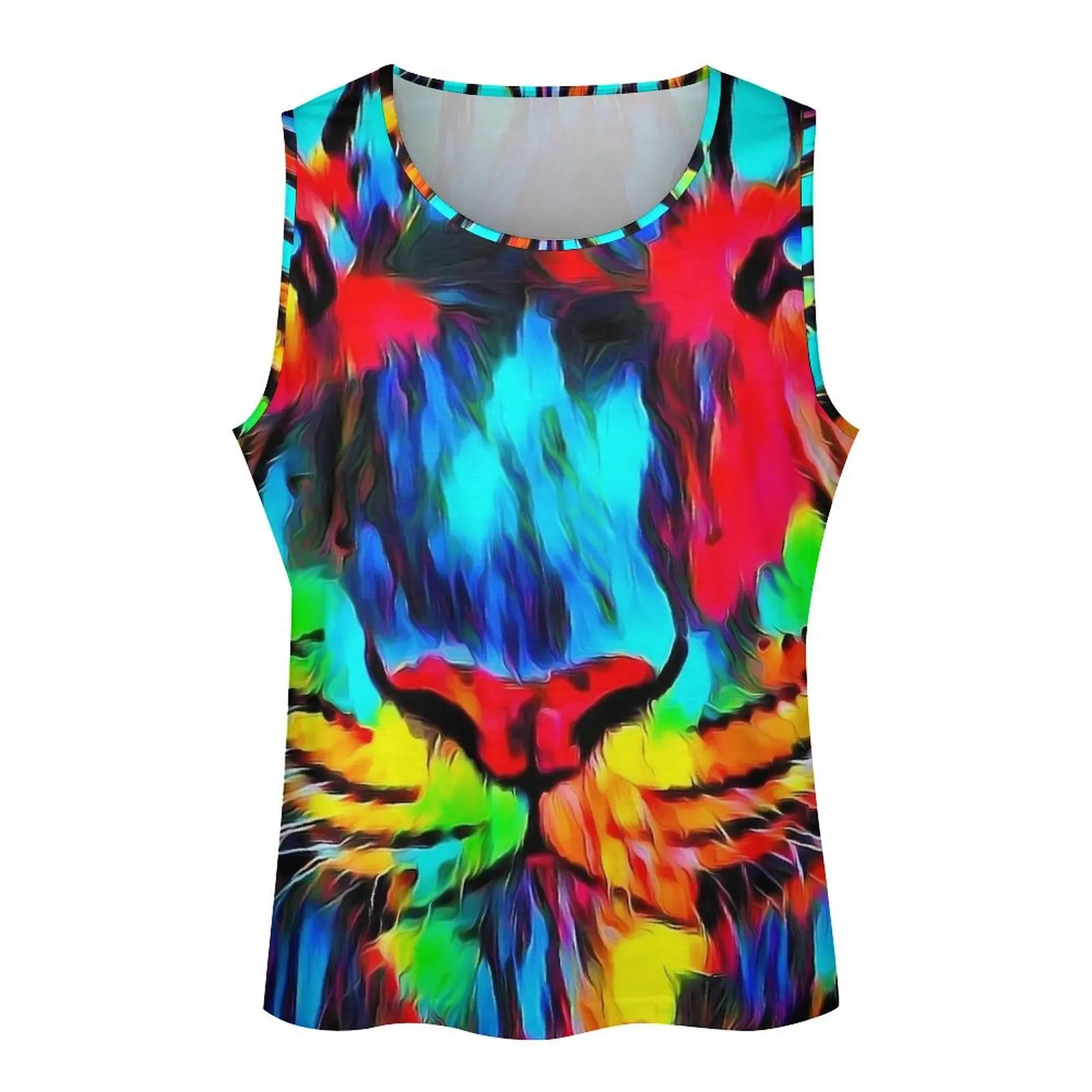 Tger Look Art Painting Майка Мужчины Абстрактные Животные Модные Топы Летние Бодибилдинг