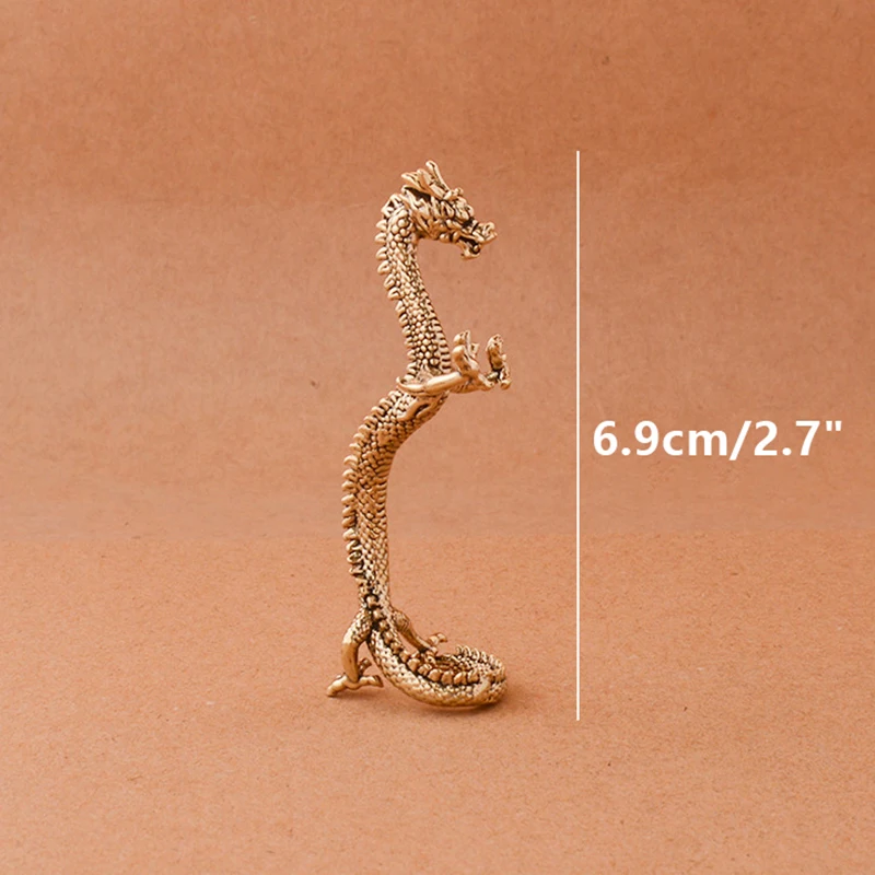 Китайский зверь статуя дракона бронзовая фигурка украшения античная медь