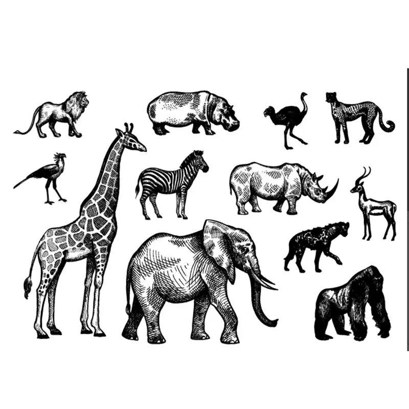 

Eno Greeting Clear Stamps Wild Animal Stamps Transparent Silicone Scrapbooking Stamps