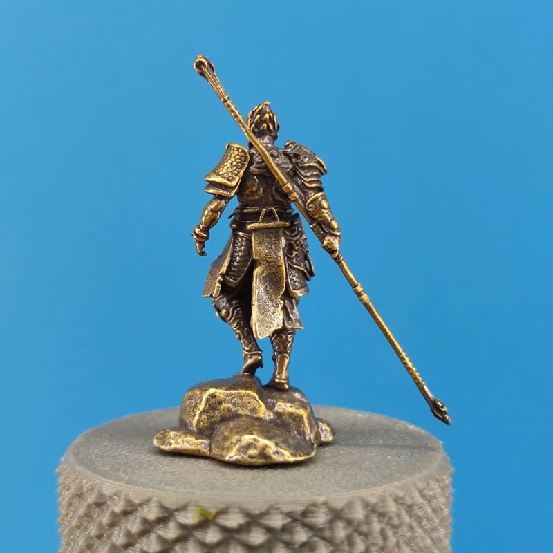 Антикварные миниатюрные фигурки обезьяны Сунь Укун ремесло мини-золотая статуя