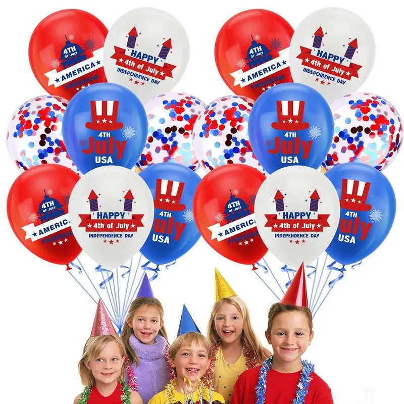 

Independence Day Balloon Blue Ornament WhiteRed Blue Confetti Balloons Set National Events Union Jack Party National Celebration