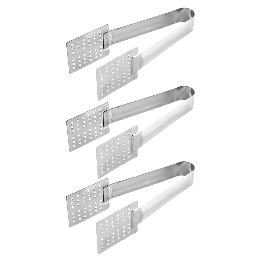 

3pcs Ice Cube Tongs Stainless Steel Tongs Sugar Ice Food Tongs Kitchen Tools