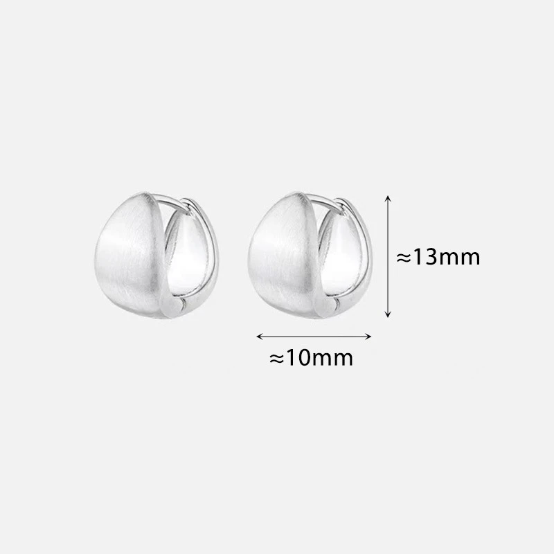 Фото Настоящие серьги-кольца из матового серебра 925 пробы для очаровательных женщин, изысканные ювелирные украшения, необычные классические минималистичные аксессуары №2