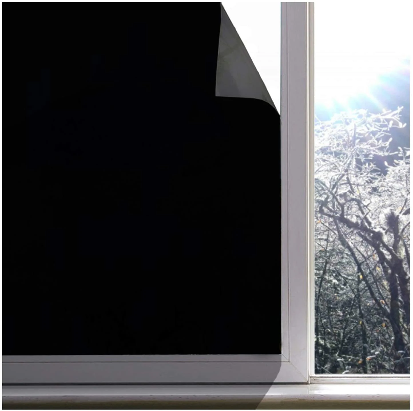 

Blackout Window Film Upgraded 100% Light Blocking Glass Tint Static Cling Window Cover for Darkening & Day Sleeping (50x200cm.)