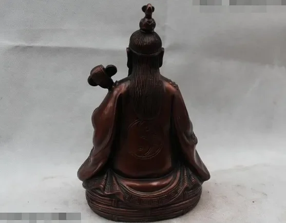 10-дюймовая китайская тибетская даосская народная бронзовая статуя Ру И Будды