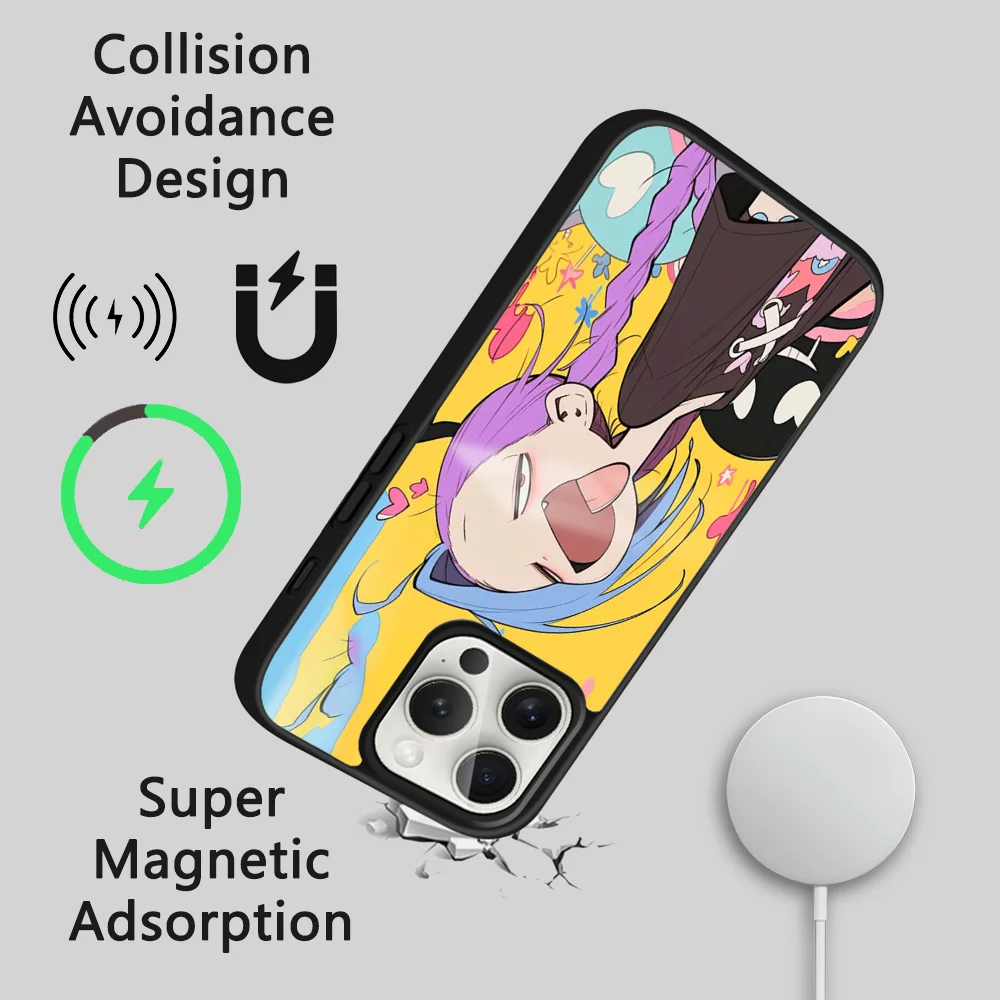 J-Jinx милый художественный мультяшный чехол для телефона iPhone 16 15 14 13 12 11 Pro Max Plus Mini