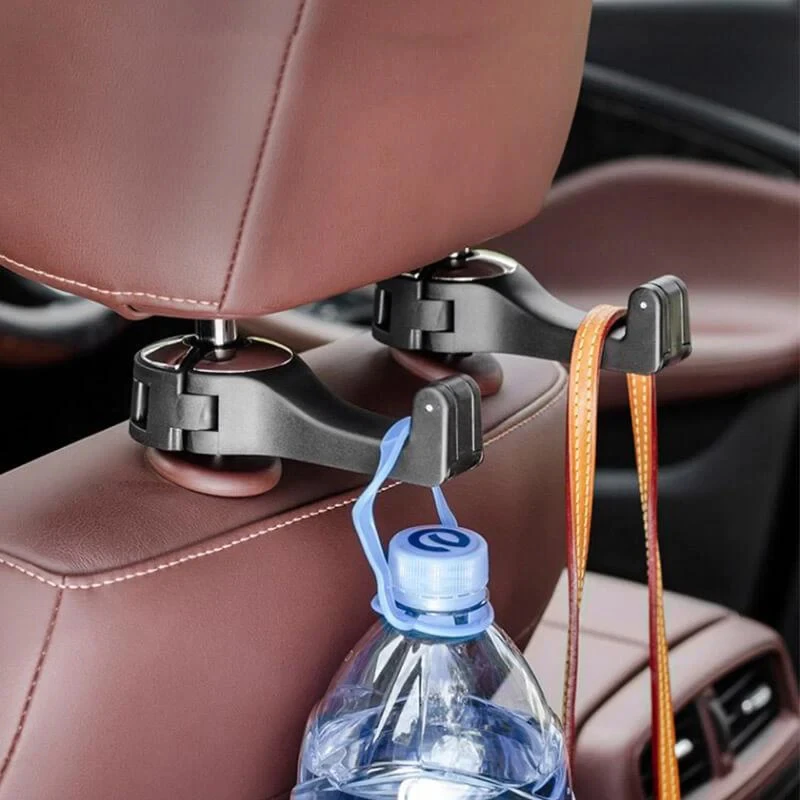 

2 in 1 Car Headrest Hidden Hook with Phone Holder Seat Back Hanger for Bag Handbag Purse Grocery Cloth Foldble Clips Organizer