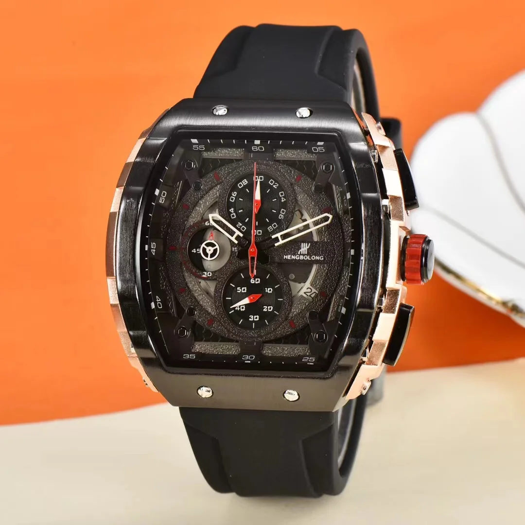 Мужские многофункциональные спортивные кварцевые часы отображение дня недели 24